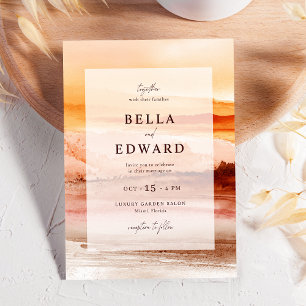 Elegant Watercolor Fall Wedding Bohemian  Invitation