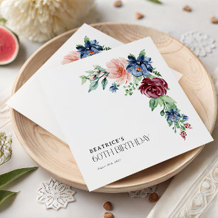 Elegant Watercolor Floral 60th Birthday Napkin