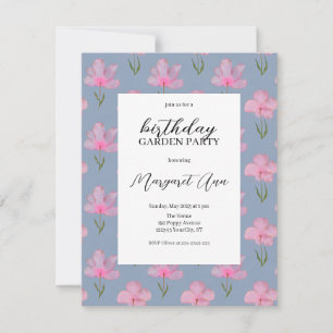 Elegant watercolor Floral Birthday Garden Party Invitation