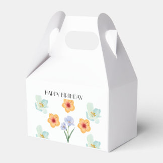 Elegant Watercolor Floral Birthday Party Favour Bo Box