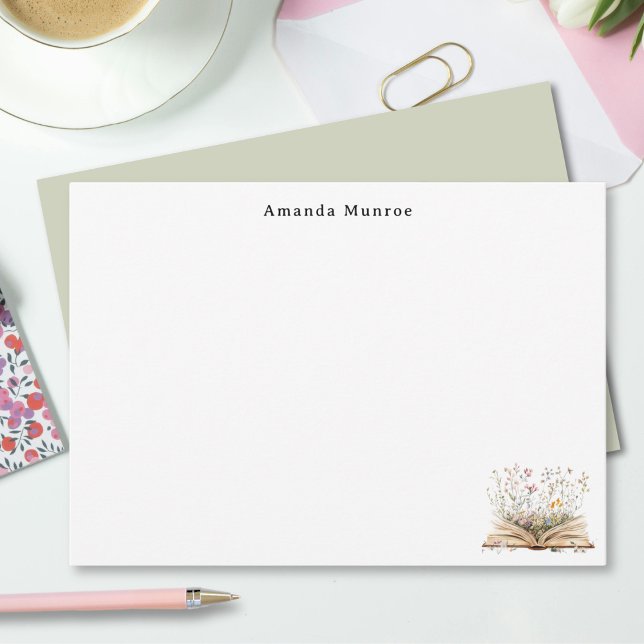 Elegant Watercolor Floral Books Personalised  Card (Creator Uploaded)