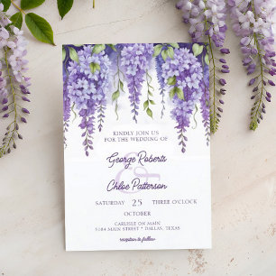 Elegant Watercolor Floral Botanical Wedding Invitation