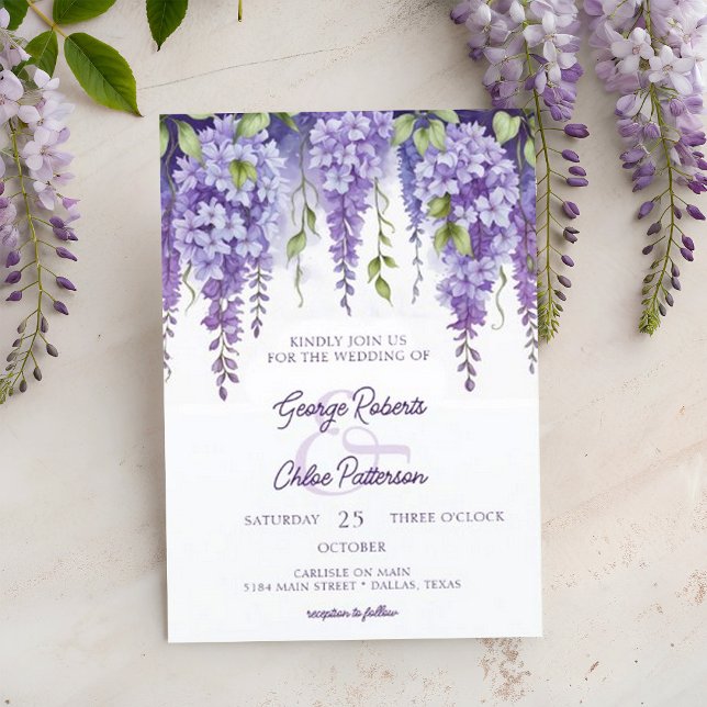 Elegant Watercolor Floral Botanical Wedding Invitation (Creator Uploaded)