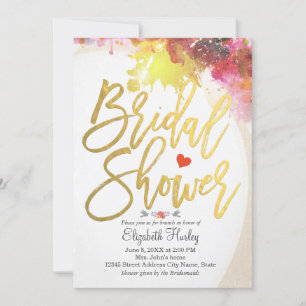 Elegant Watercolor Floral Bridal Shower Invitation