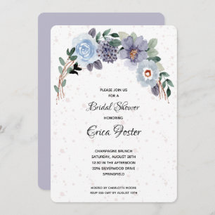 Elegant Watercolor Floral Bridal Shower Invitation