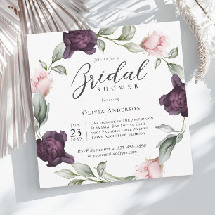 Elegant Watercolor Floral Bridal Shower  Invitation