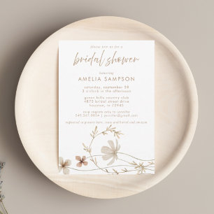 Elegant Watercolor Floral Bridal Shower Invitation