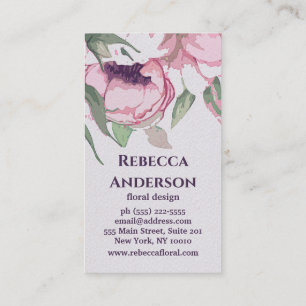 Elegant Watercolor Floral Business Card