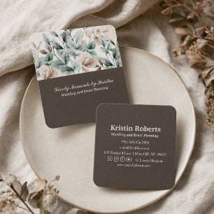 Elegant watercolor floral business card