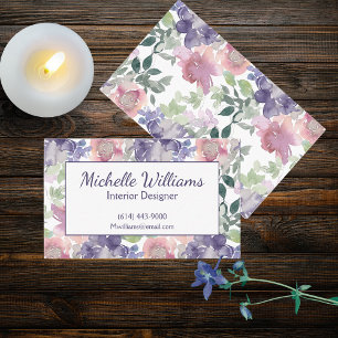 Elegant Watercolor Floral Business Card