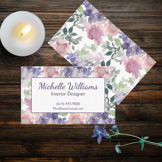 Elegant Watercolor Floral  Business Card (Creator Uploaded)