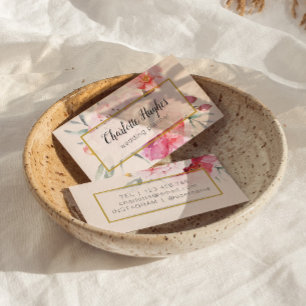 Elegant watercolor floral Business Card