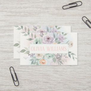 Elegant Watercolor Floral Business Card