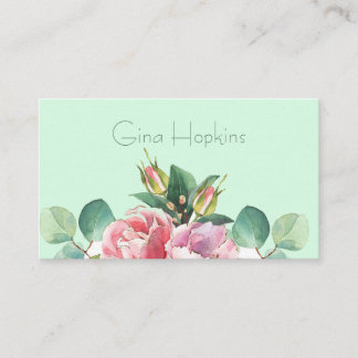 Elegant Watercolor Floral Business Card