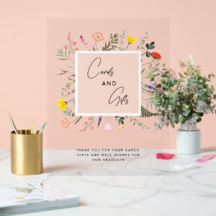 Elegant Watercolor Floral Cards & Gifts Graduation Acrylic Sign