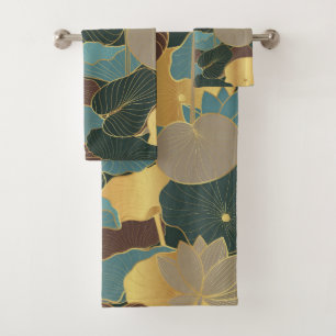 Elegant watercolor floral decorative eye-catching  bath towel set