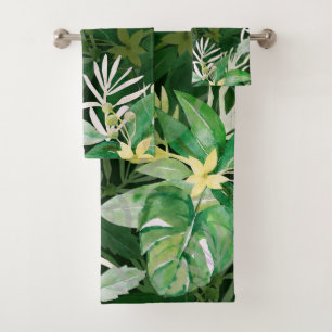 Elegant watercolor floral decorative eye-catching bath towel set