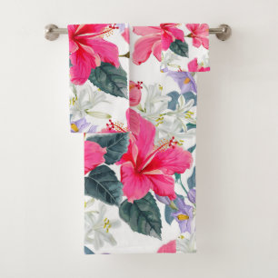 Elegant watercolor floral decorative eye-catching bath towel set