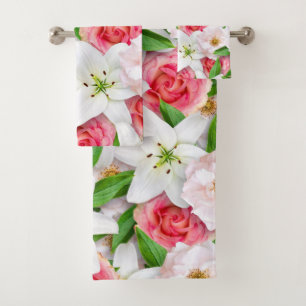 Elegant watercolor floral decorative eye-catching bath towel set