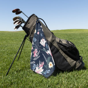 Elegant watercolor floral decorative eye-catching golf towel
