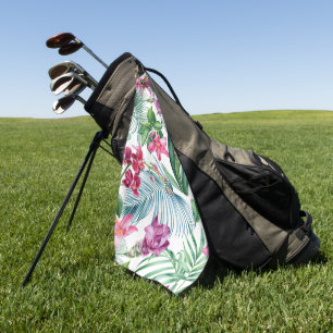 Elegant watercolor floral decorative eye-catching golf towel