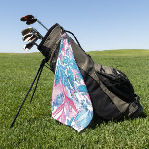Elegant watercolor floral decorative eye-catching golf towel