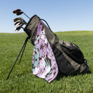 Elegant watercolor floral decorative eye-catching golf towel