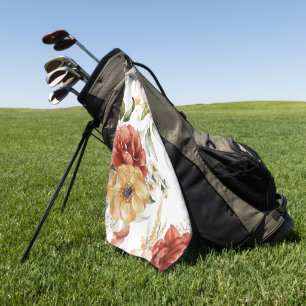 Elegant watercolor floral decorative eye-catching  golf towel