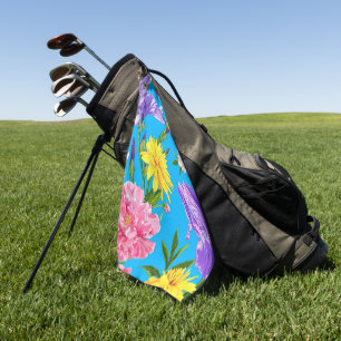 Elegant watercolor floral decorative eye-catching golf towel