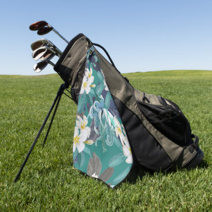 Elegant watercolor floral decorative eye-catching golf towel