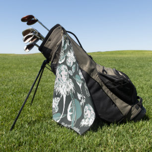 Elegant watercolor floral decorative eye-catching golf towel