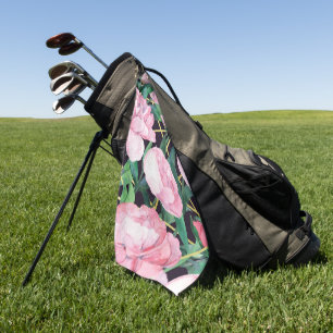 Elegant watercolor floral decorative eye-catching golf towel