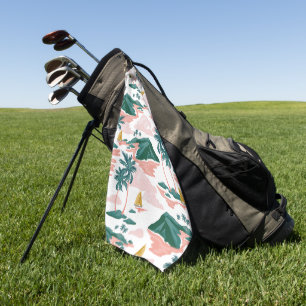 Elegant watercolor floral decorative eye-catching  golf towel