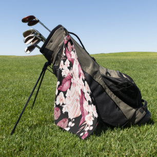 Elegant watercolor floral decorative eye-catching golf towel