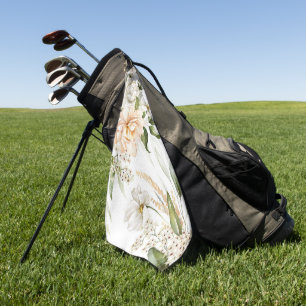 Elegant watercolor floral decorative eye-catching golf towel