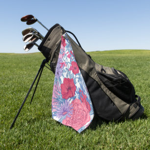 Elegant watercolor floral decorative eye-catching golf towel