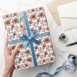 Elegant watercolor floral decorative pattern showe wrapping paper