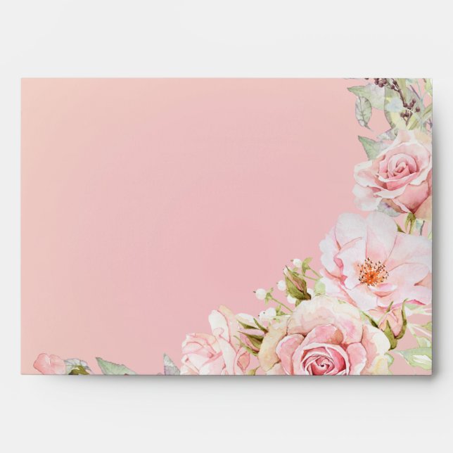 Elegant Watercolor Floral Envelope (Front)