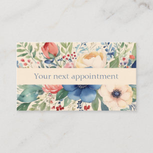 Elegant Watercolor Floral Feminine Appointment Business Card