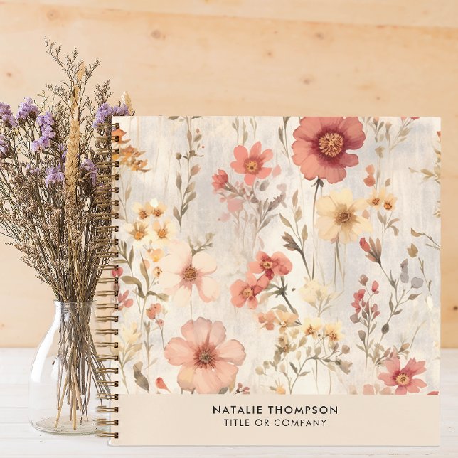 Elegant Watercolor Floral Feminine Small Business Notebook (Creator Uploaded)