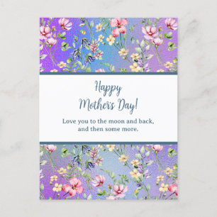 Elegant Watercolor Floral for Happy Mother's Day Invitation Postcard