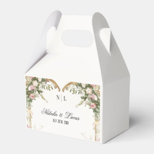 Elegant Watercolor Floral Heart Arch Wedding Favour Box