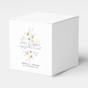 Elegant Watercolor Floral Love Is Sweet Wedding Favour Box