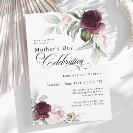 Elegant Watercolor Floral Mother's Day Celebration Invitation