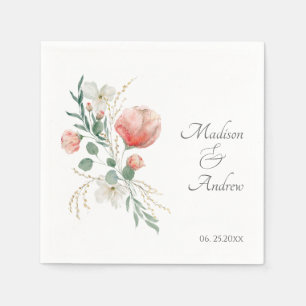Elegant Watercolor Floral Paper Napkin