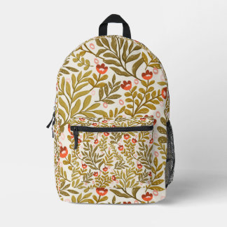 Elegant Watercolor Floral Pattern Printed Backpack
