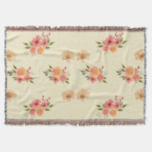 Elegant Watercolor Floral Pattern Sherpa Blanket