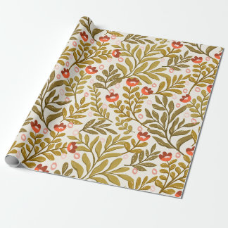 Elegant Watercolor Floral Pattern Wrapping Paper