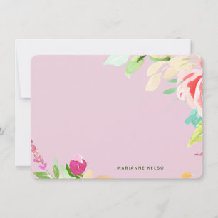 Elegant Watercolor Floral Personalised Fuchsia  Card