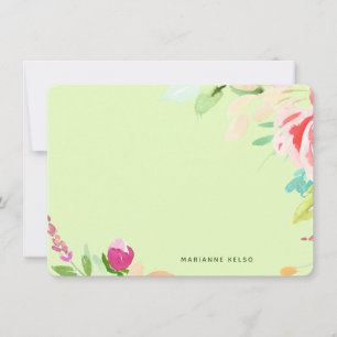 Elegant Watercolor Floral Personalised Lime Green Card
